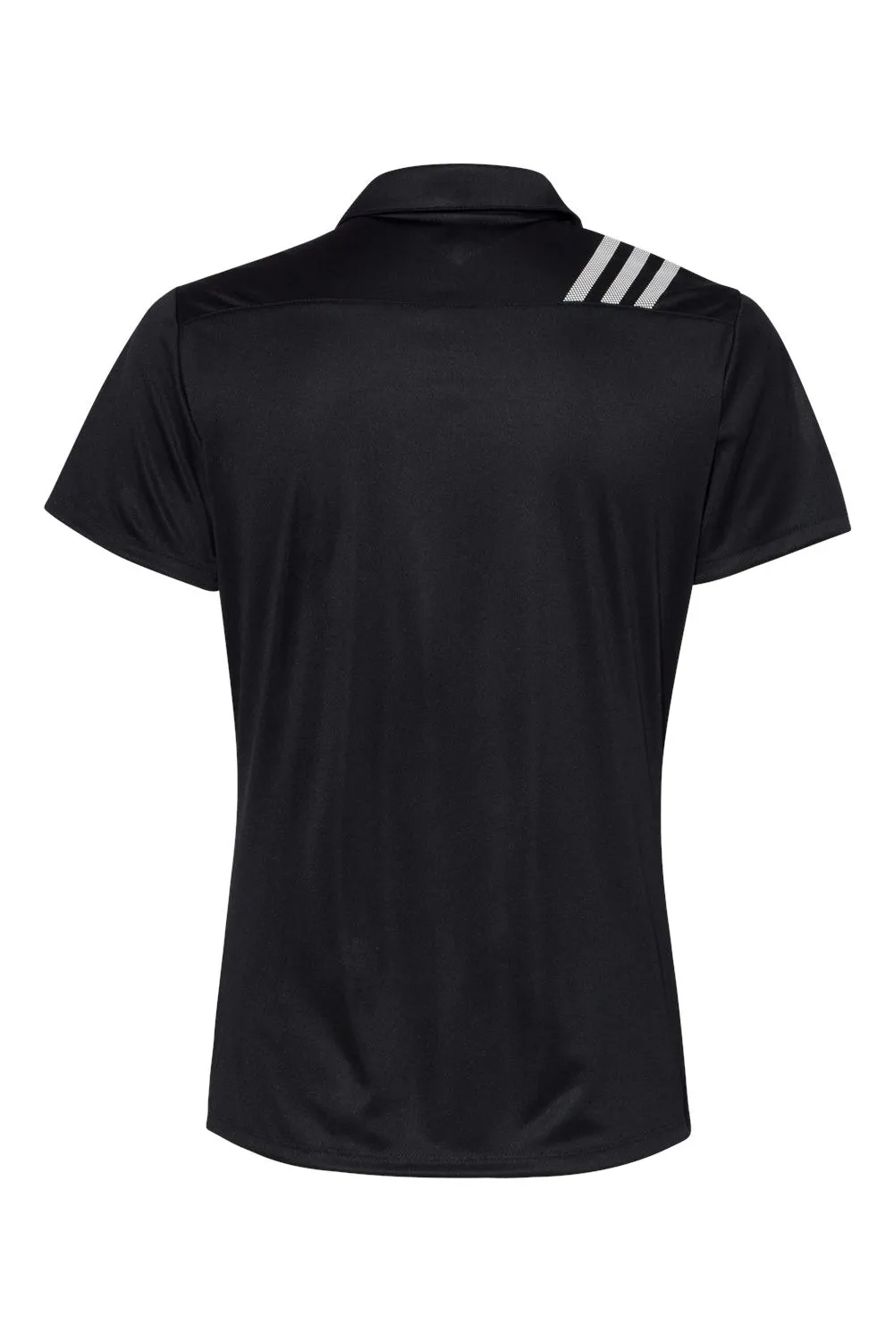 Adidas Womens 3 Stripes UPF 50  Short Sleeve Polo Shirt - Black
