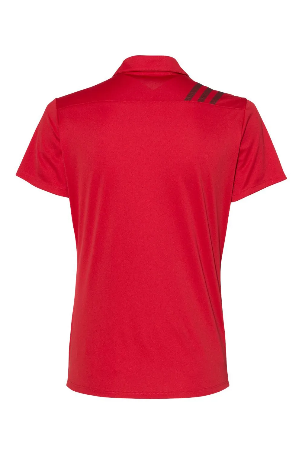 Adidas Womens 3 Stripes UPF 50  Short Sleeve Polo Shirt - Collegiate Red/Black - Closeout