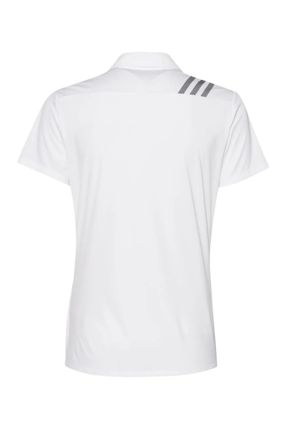 Adidas Womens 3 Stripes UPF 50  Short Sleeve Polo Shirt - White/Black