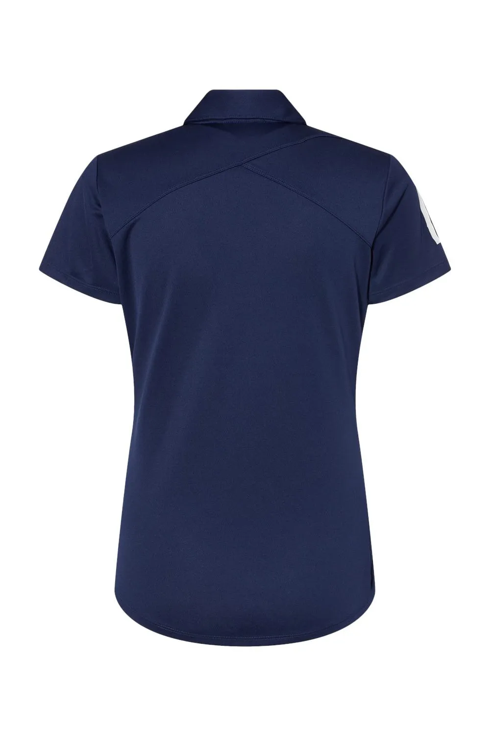 Adidas Womens Floating 3 UPF 50  Stripes Short Sleeve Polo Shirt - Team Navy Blue/White