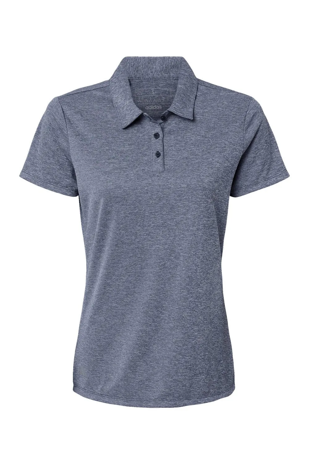 Adidas Womens Heathered Short Sleeve Polo Shirt - Collegiate Navy Blue Melange