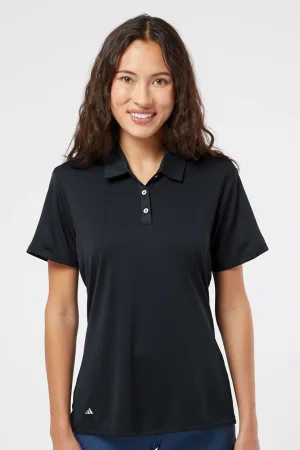 Adidas Womens Performance UPF 50  Short Sleeve Polo Shirt - Black