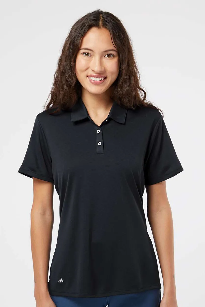 Adidas Womens Performance UPF 50  Short Sleeve Polo Shirt - Black