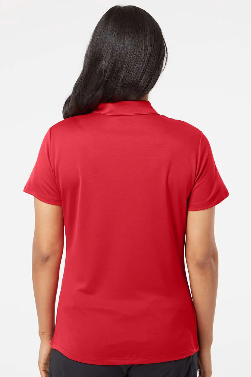 Adidas Womens Performance UPF 50  Short Sleeve Polo Shirt - Collegiate Red
