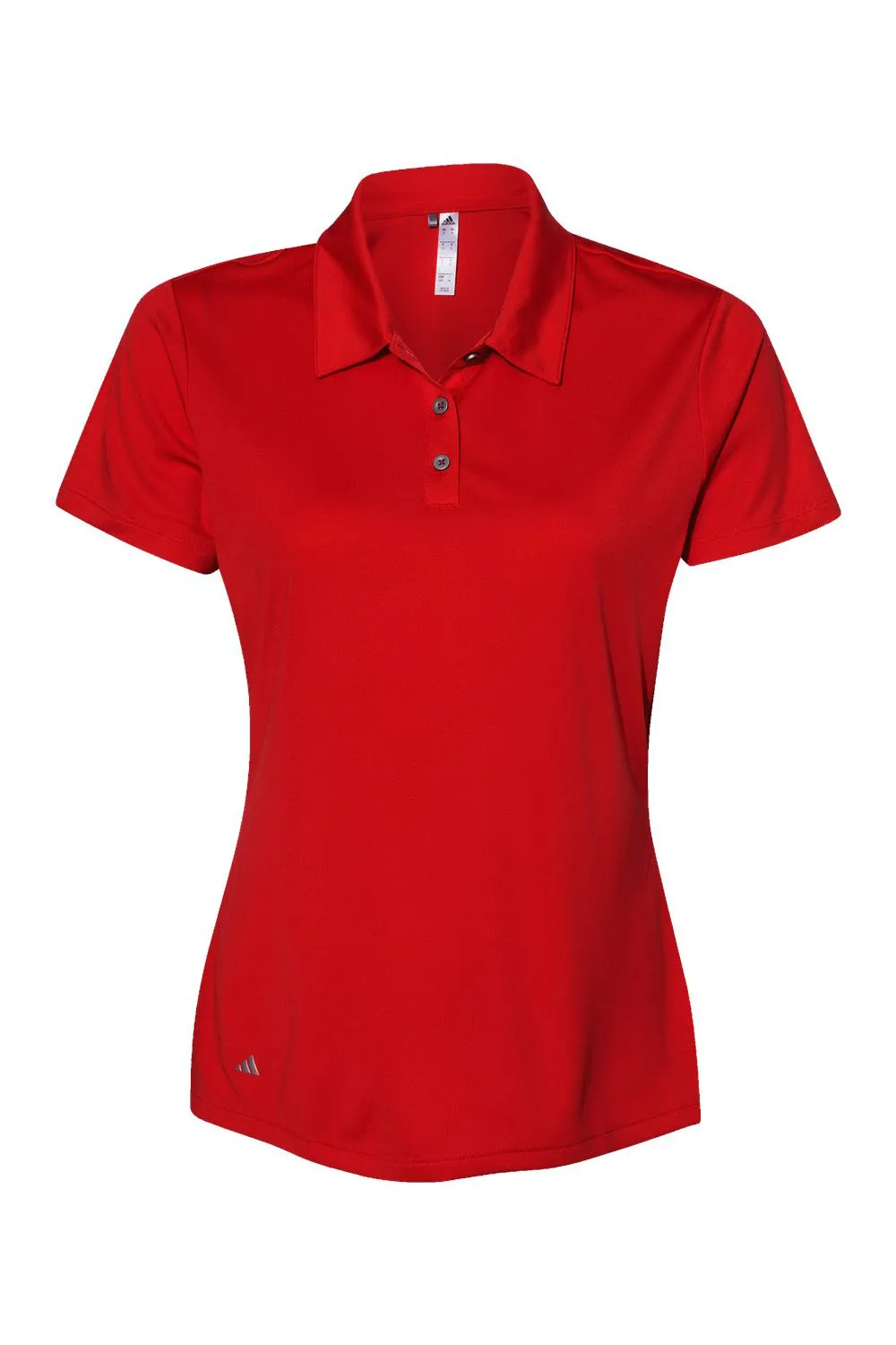 Adidas Womens Performance UPF 50  Short Sleeve Polo Shirt - Collegiate Red