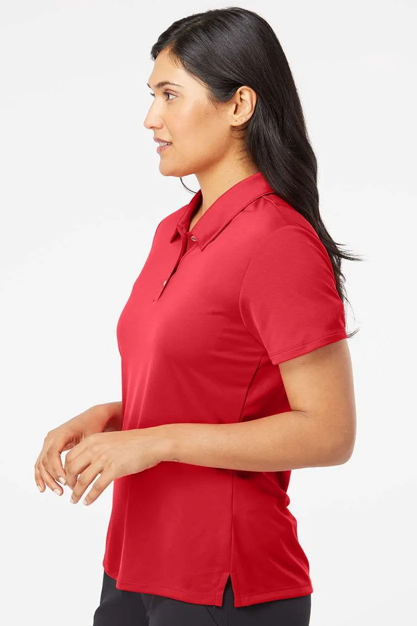 Adidas Womens Performance UPF 50  Short Sleeve Polo Shirt - Collegiate Red
