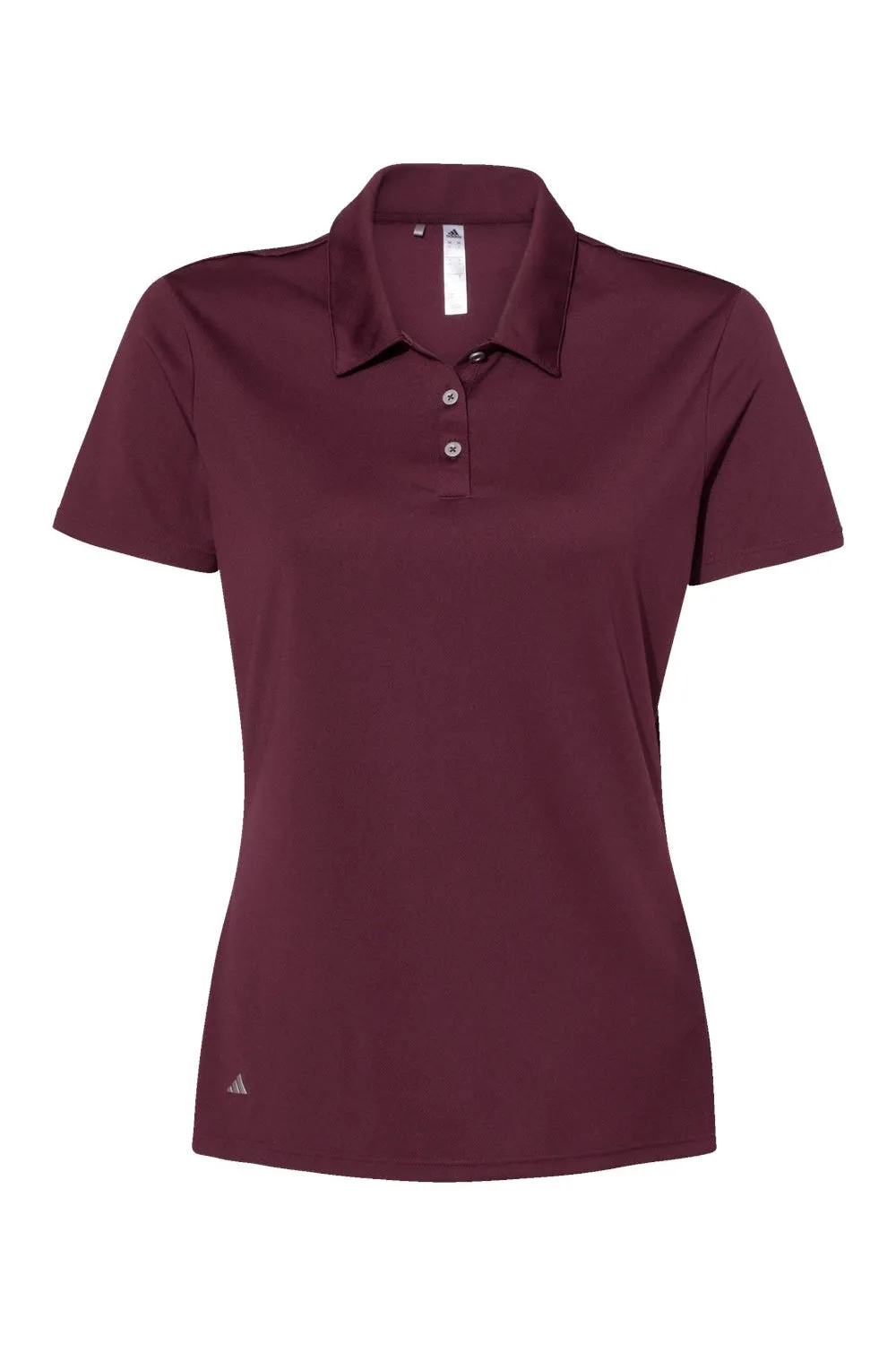 Adidas Womens Performance UPF 50  Short Sleeve Polo Shirt - Maroon