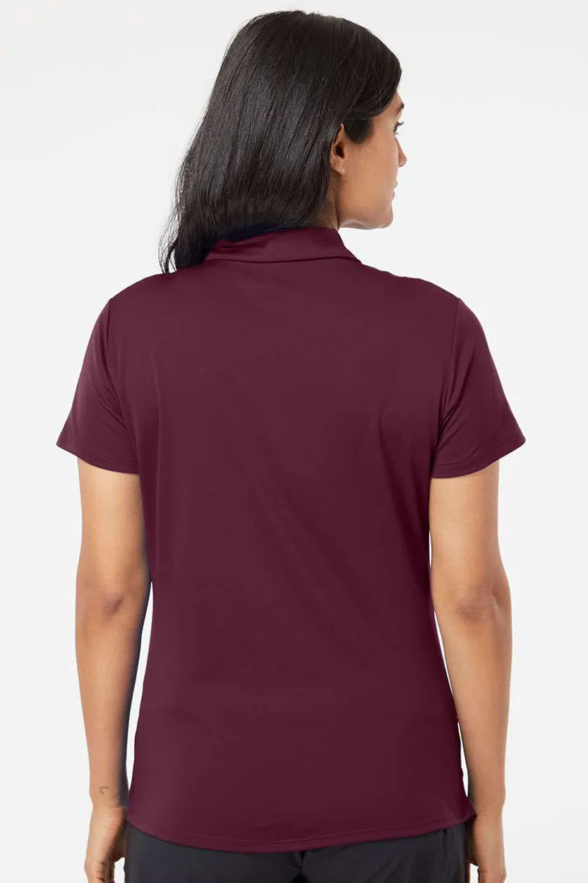 Adidas Womens Performance UPF 50  Short Sleeve Polo Shirt - Maroon