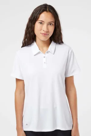 Adidas Womens Performance UPF 50  Short Sleeve Polo Shirt - White