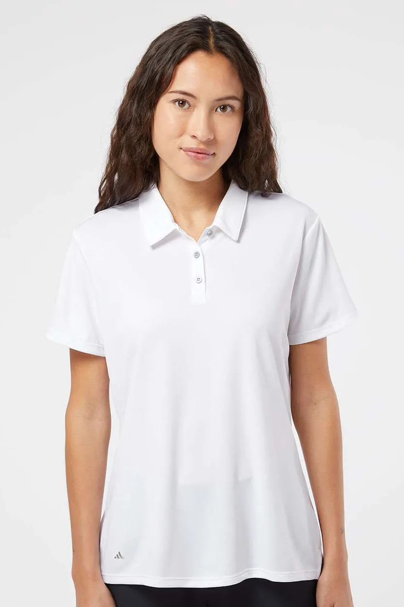 Adidas Womens Performance UPF 50  Short Sleeve Polo Shirt - White