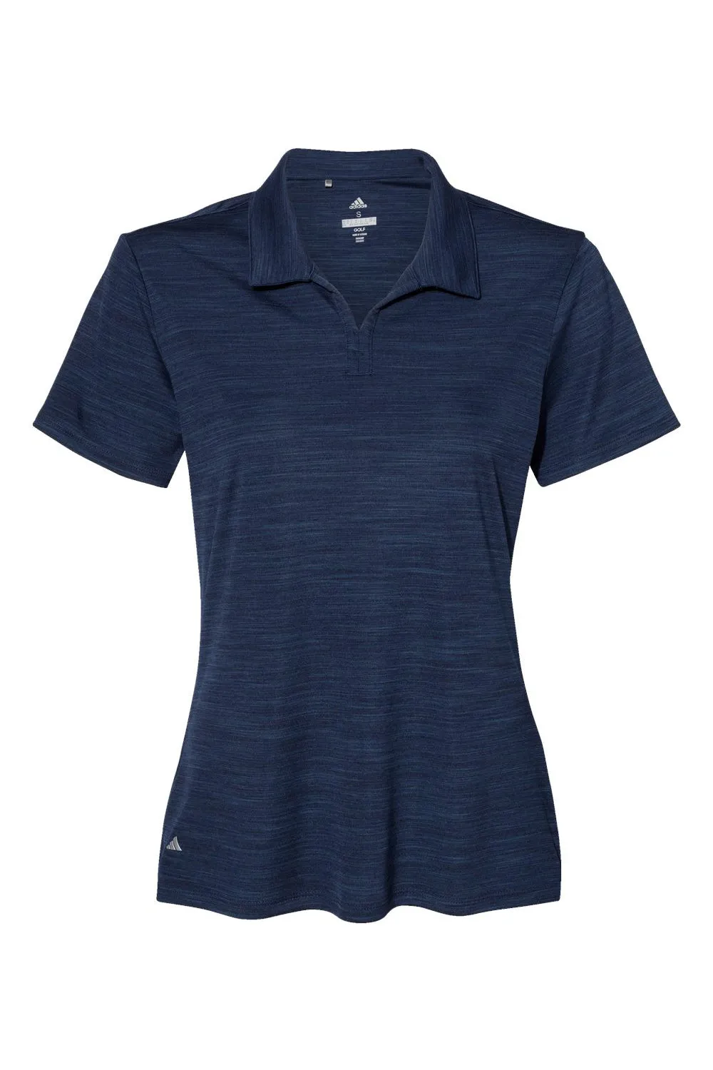 Adidas Womens UPF 50  Short Sleeve Polo Shirt - Collegiate Navy Blue Melange