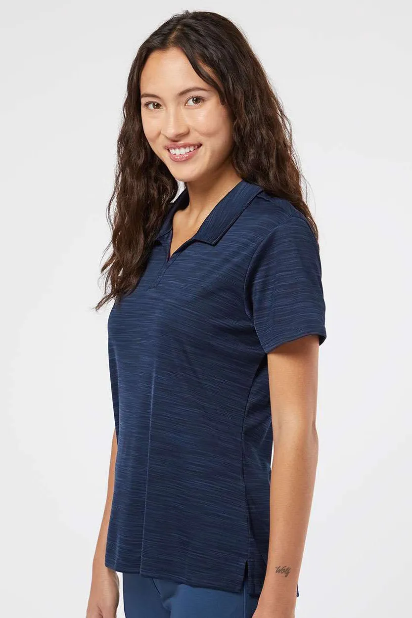 Adidas Womens UPF 50  Short Sleeve Polo Shirt - Collegiate Navy Blue Melange