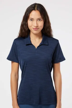Adidas Womens UPF 50  Short Sleeve Polo Shirt - Collegiate Navy Blue Melange