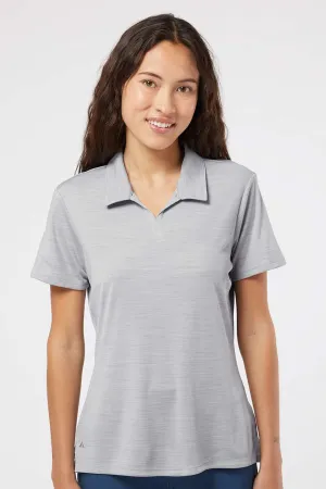 Adidas Womens UPF 50  Short Sleeve Polo Shirt - Mid Grey Melange