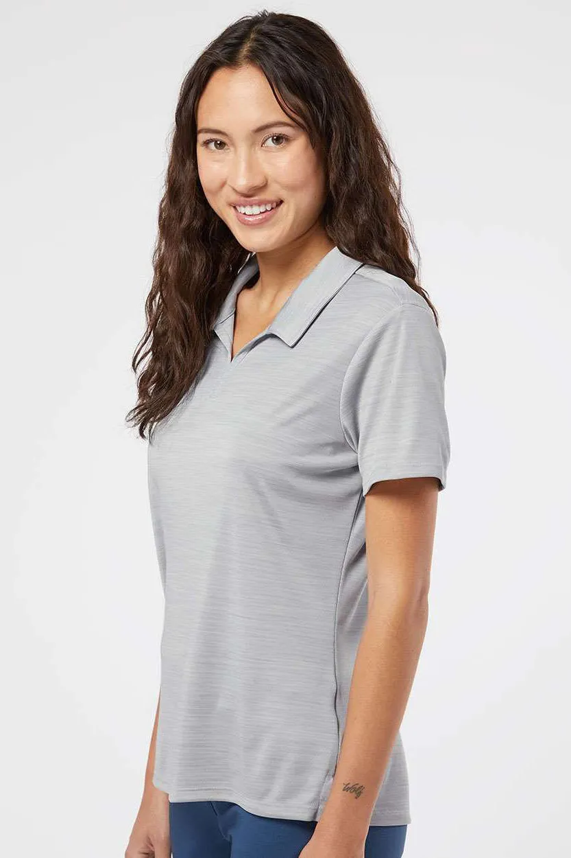 Adidas Womens UPF 50  Short Sleeve Polo Shirt - Mid Grey Melange