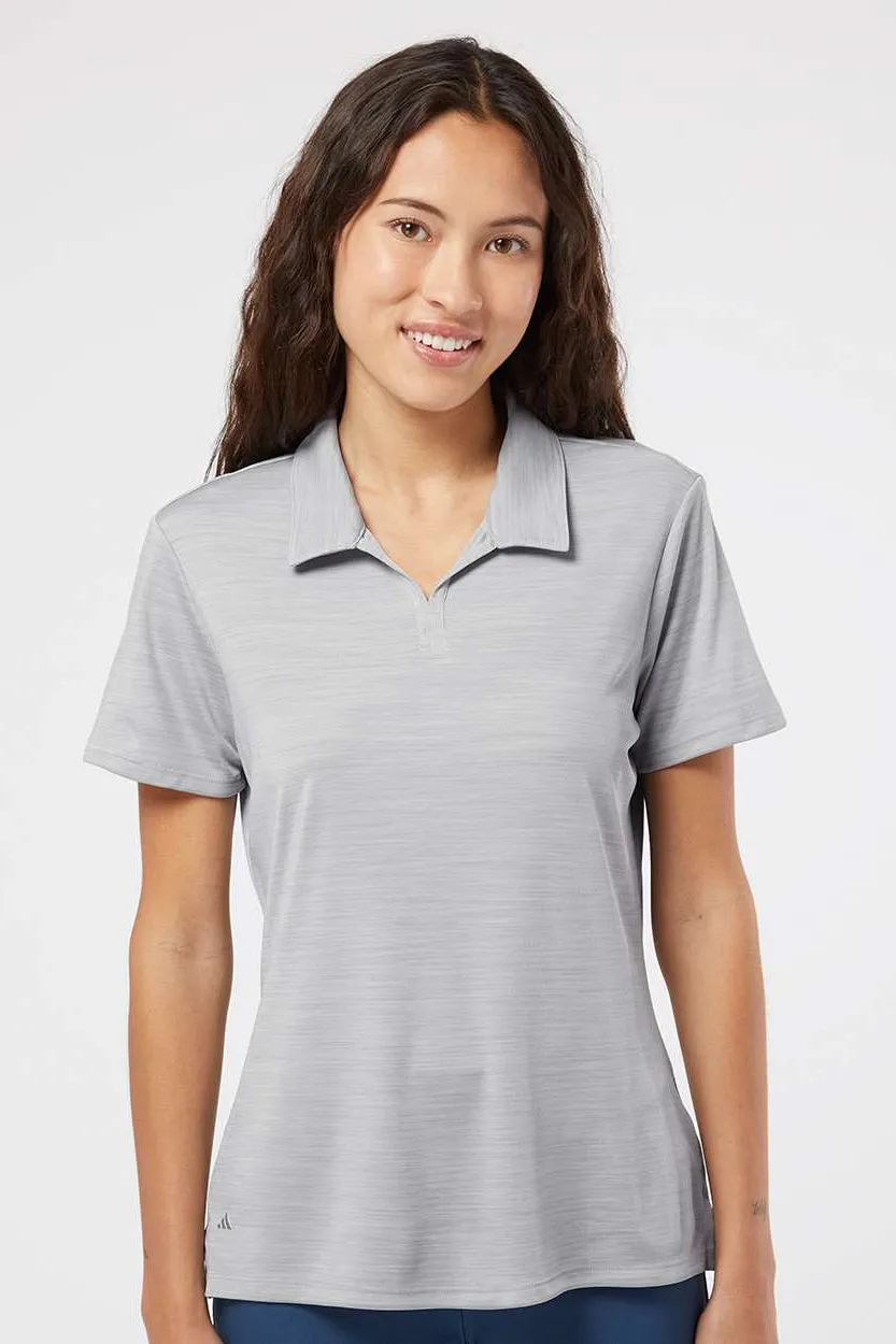 Adidas Womens UPF 50  Short Sleeve Polo Shirt - Mid Grey Melange