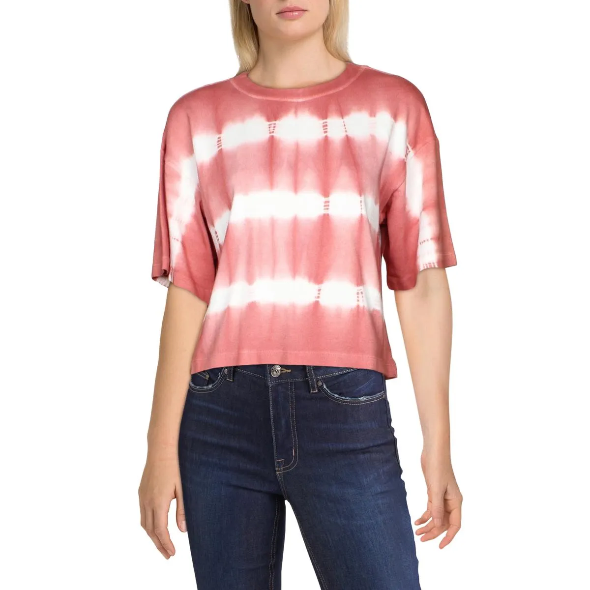 Andie Womens Crew Neck Tie-Dye T-Shirt