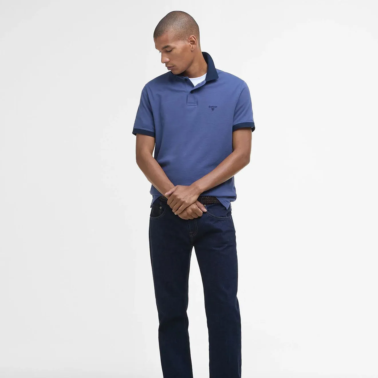 Barbour Lynmouth Tipped Tailored Fit Polo Shirt Oceana