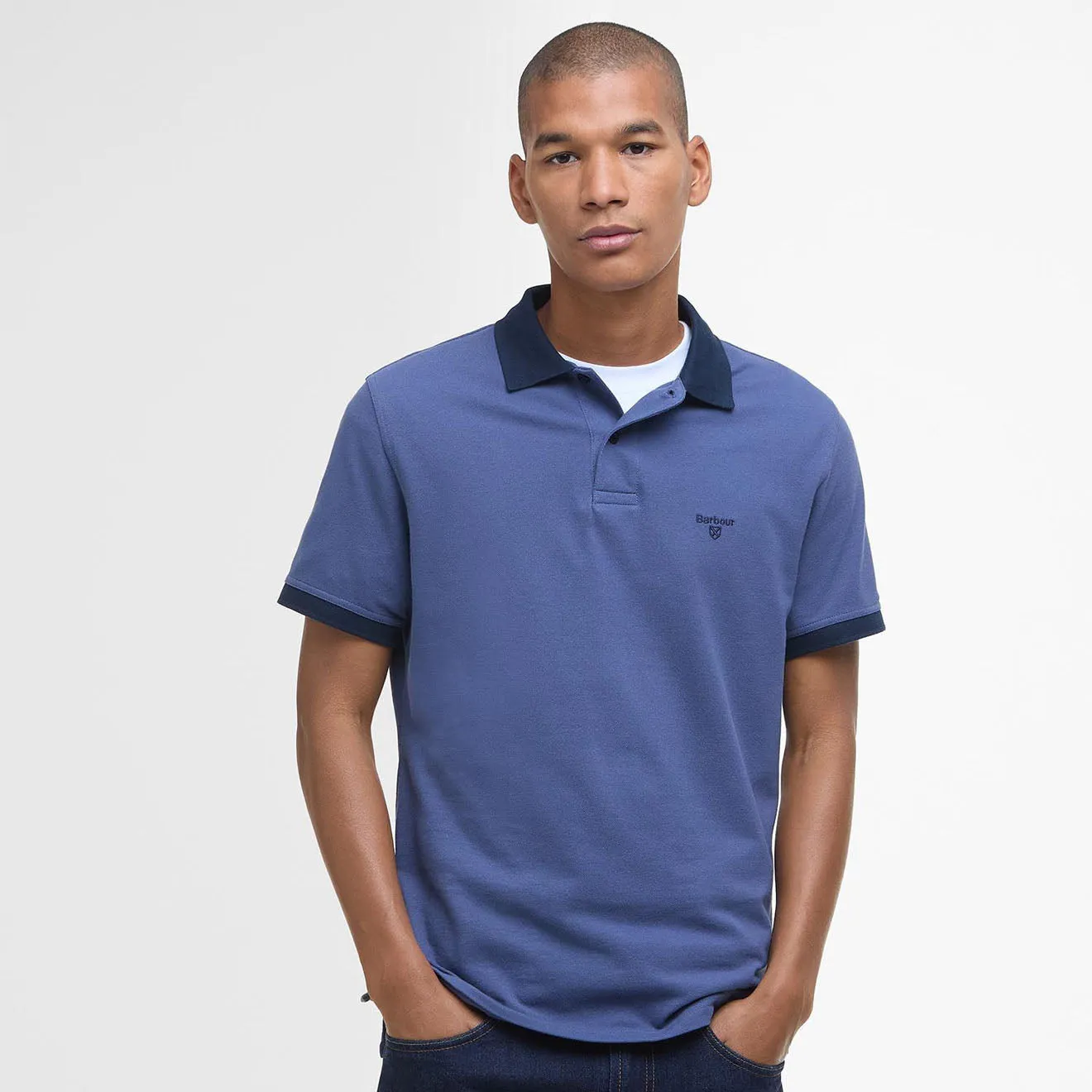 Barbour Lynmouth Tipped Tailored Fit Polo Shirt Oceana
