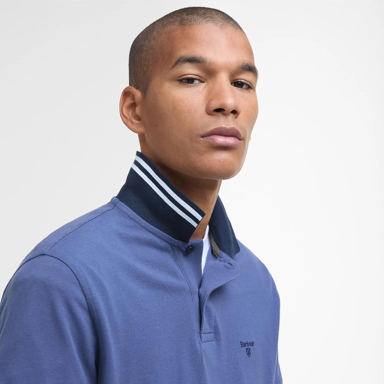 Barbour Lynmouth Tipped Tailored Fit Polo Shirt Oceana