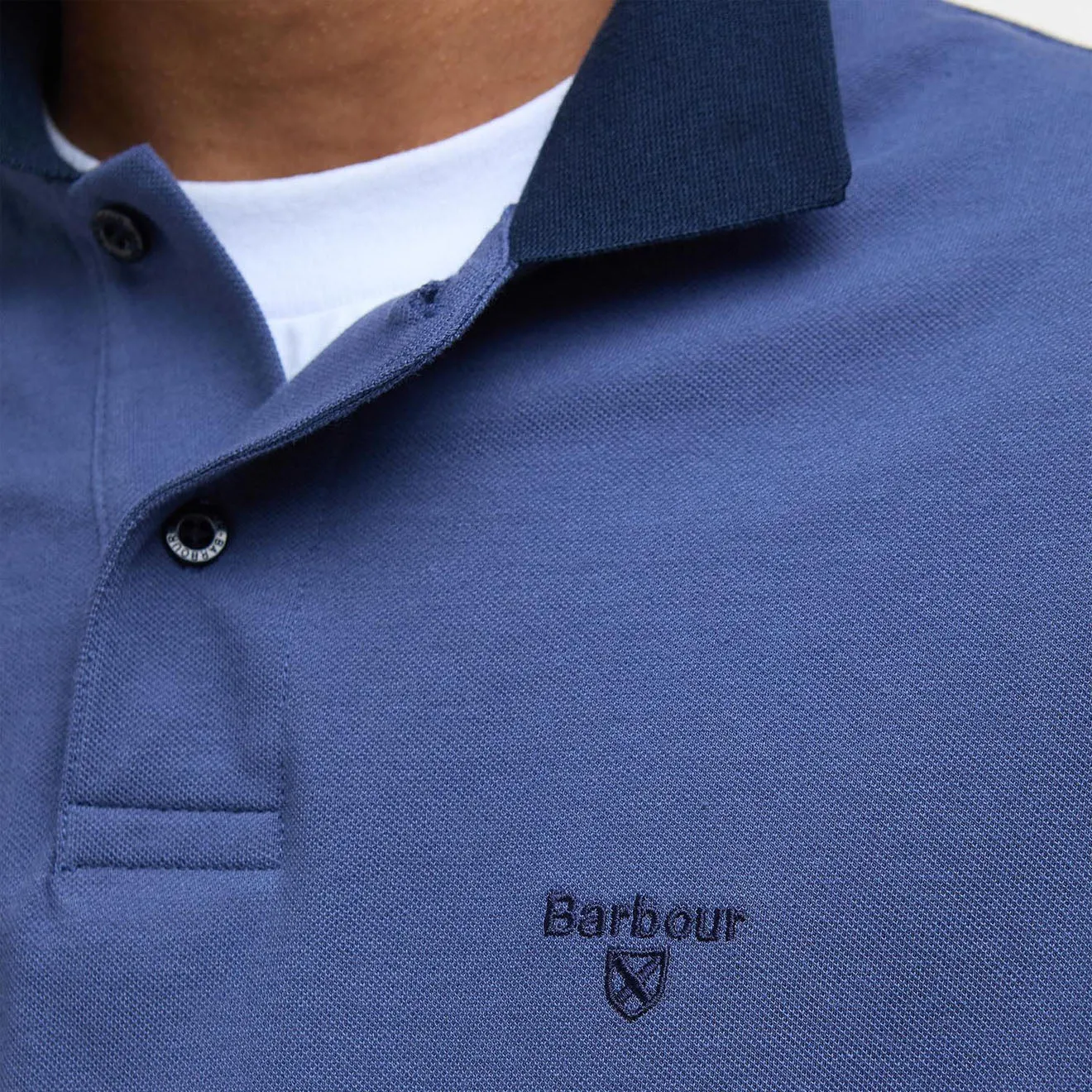 Barbour Lynmouth Tipped Tailored Fit Polo Shirt Oceana
