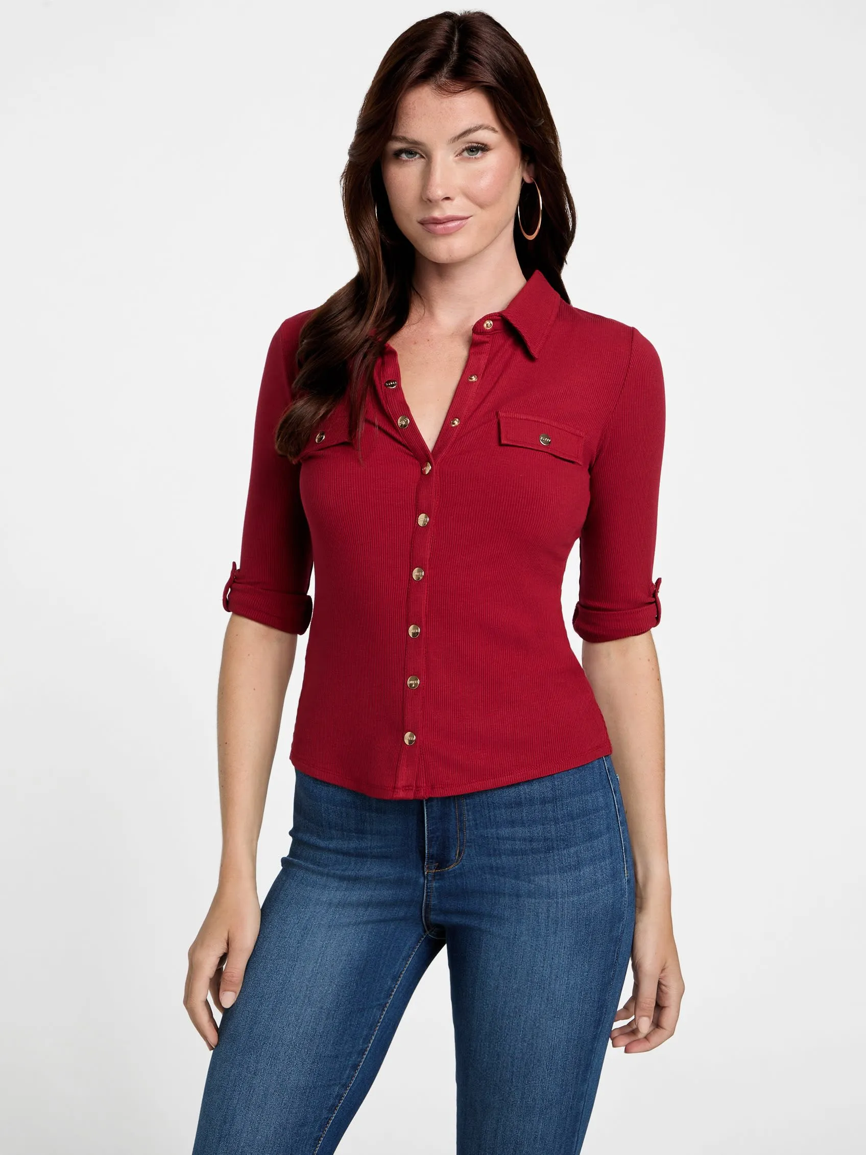 Barcelona Long-Sleeve Polo Top