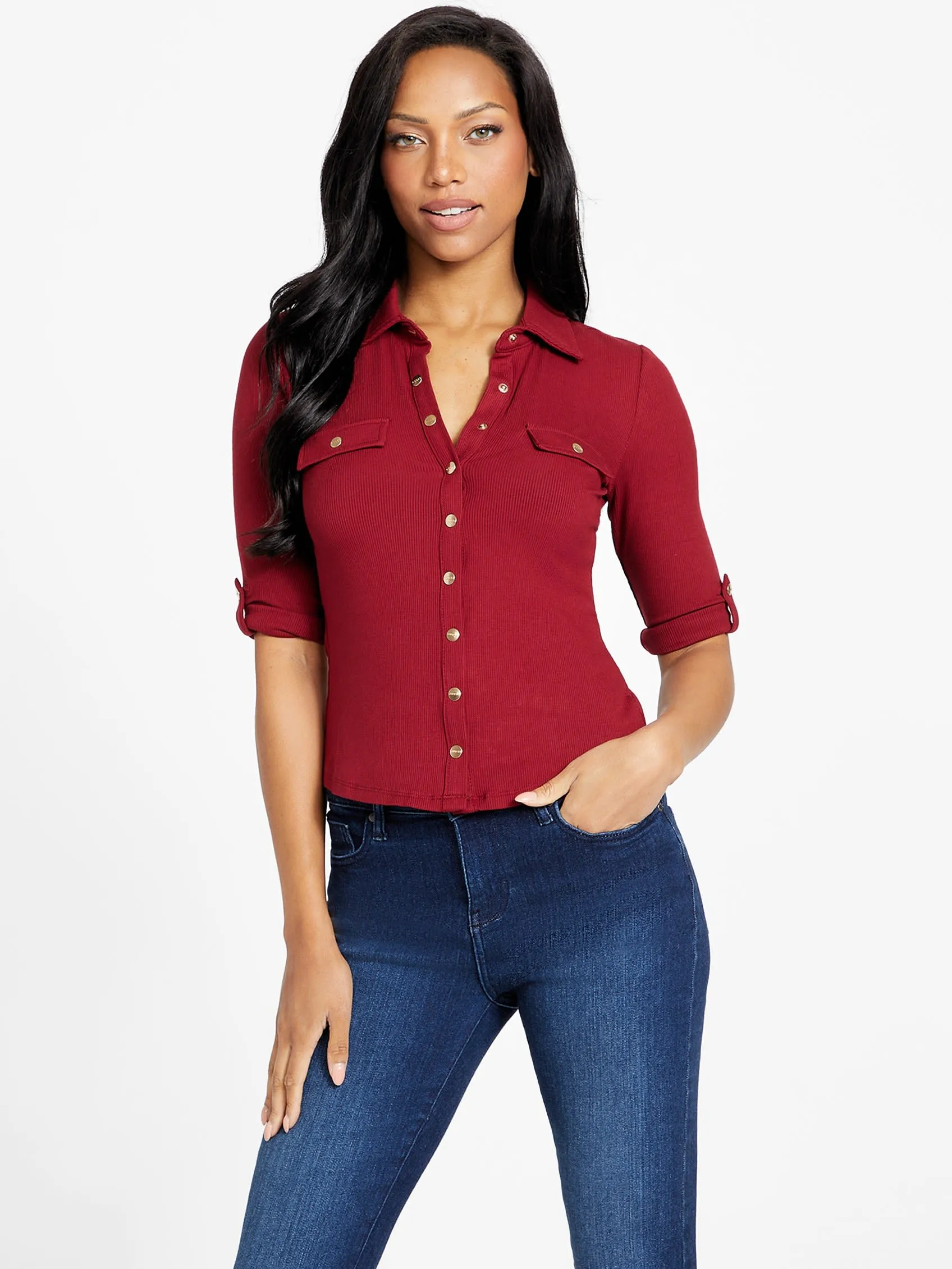 Barcelona Long-Sleeve Polo Top