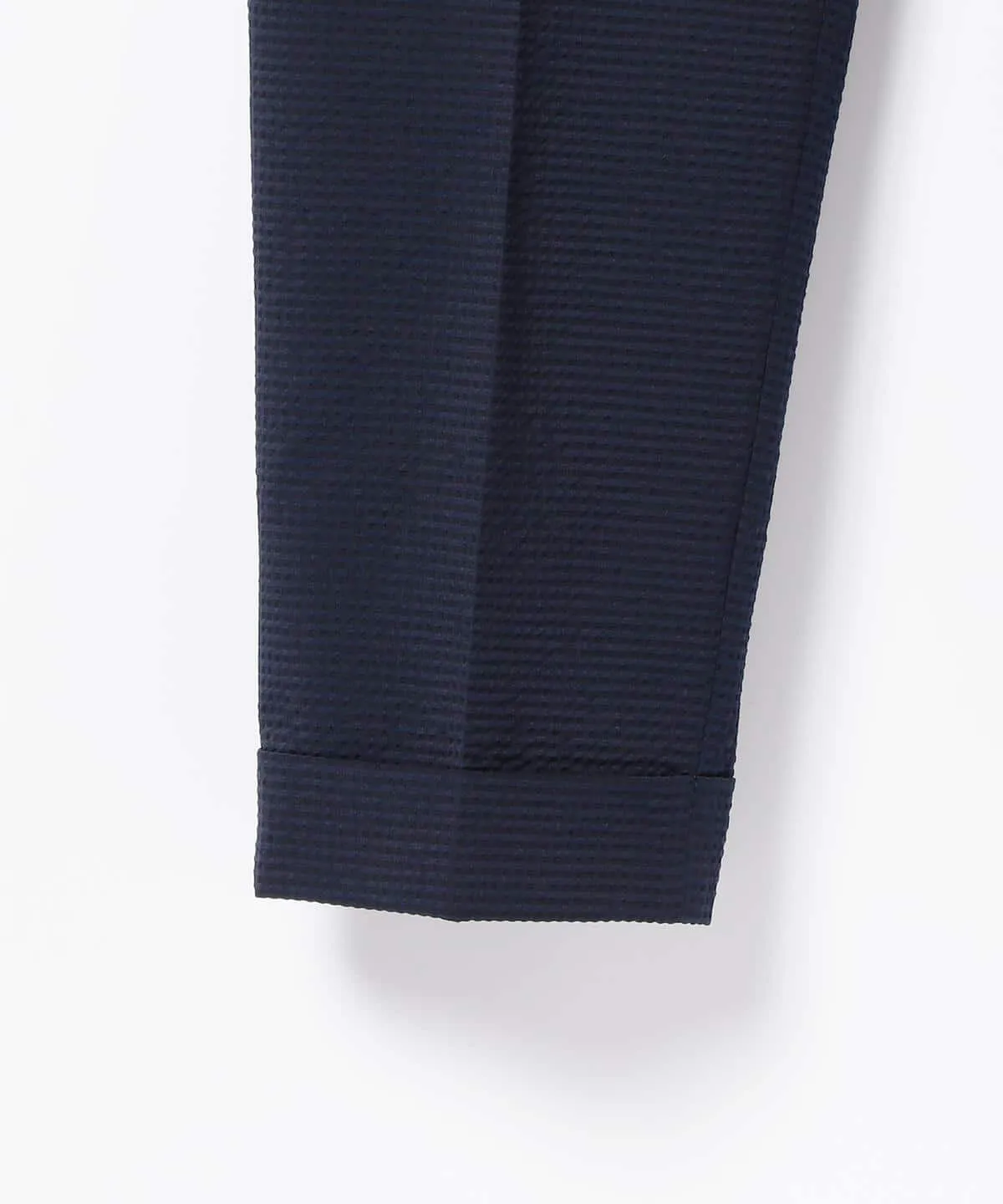 Beams Plus | IVY Trousers Ankle-Cut COOLMAX Seersucker | Navy Solid