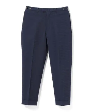 Beams Plus | IVY Trousers Ankle-Cut COOLMAX Seersucker | Navy Solid