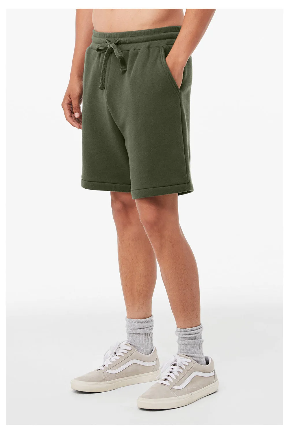 Bella   Canvas Mens Shorts w/ Pockets - Military Green