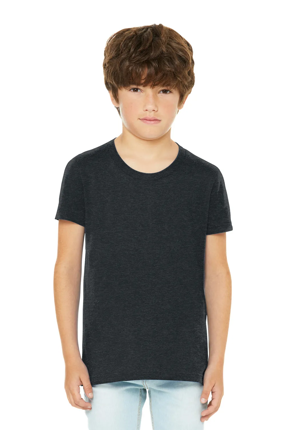 Bella   Canvas Youth CVC Short Sleeve Crewneck T-Shirt - Heather Dark Grey