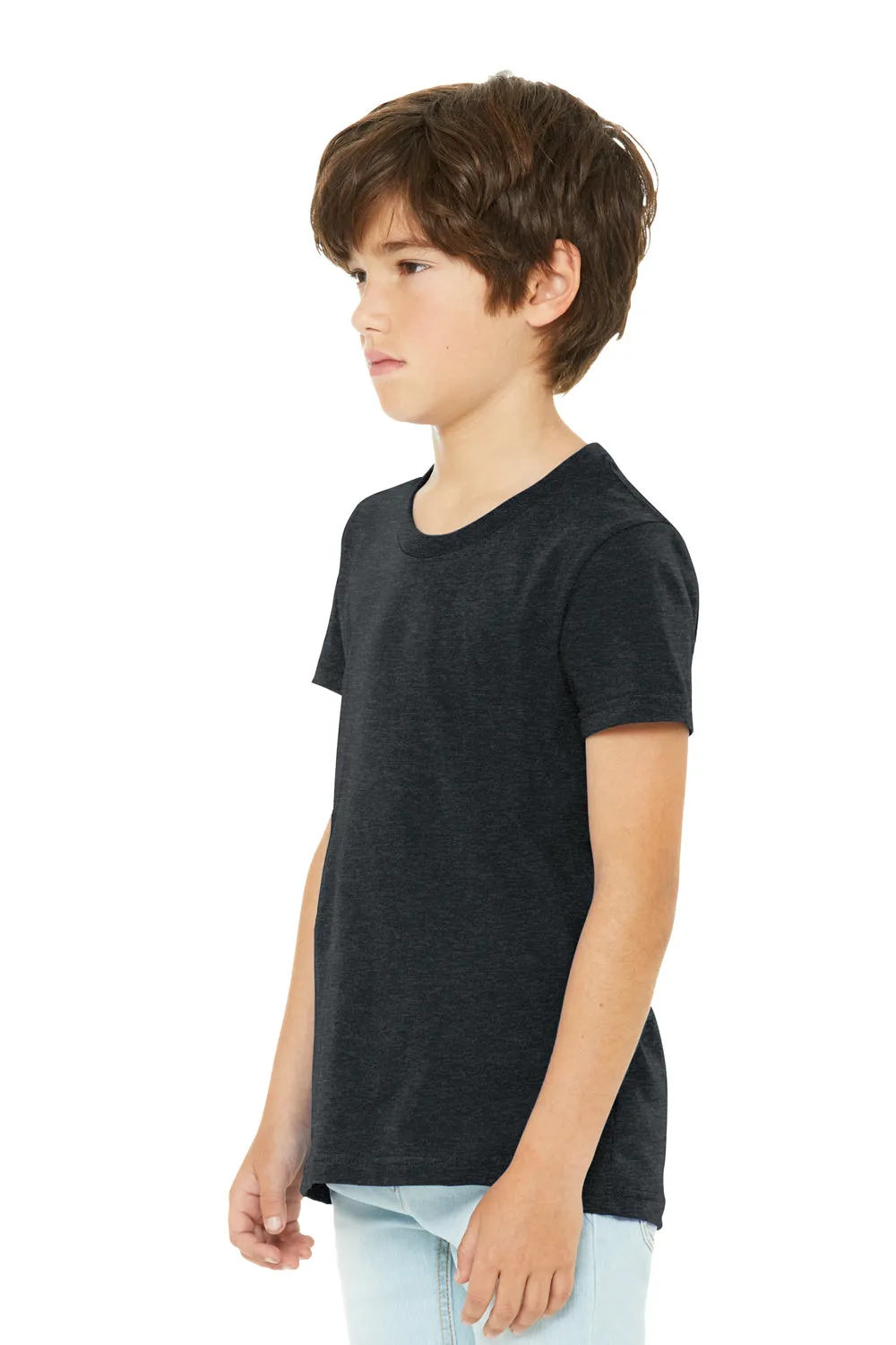 Bella   Canvas Youth CVC Short Sleeve Crewneck T-Shirt - Heather Dark Grey