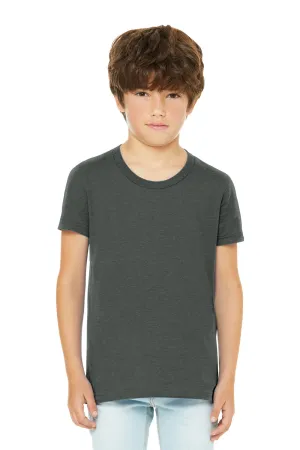 Bella   Canvas Youth CVC Short Sleeve Crewneck T-Shirt - Heather Deep Grey