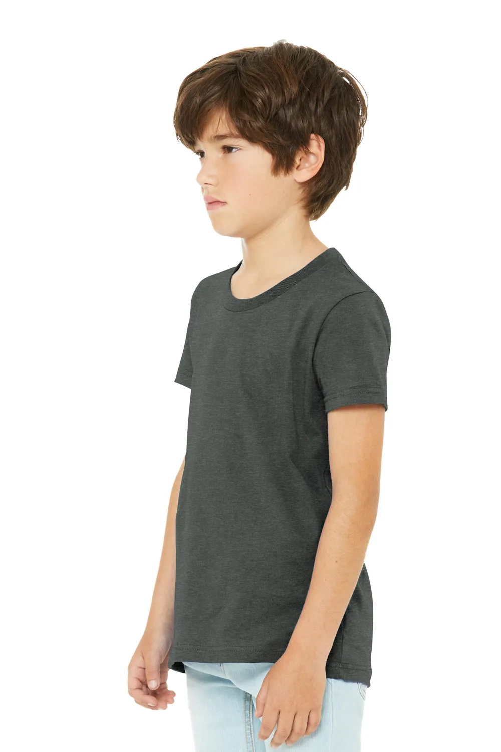 Bella   Canvas Youth CVC Short Sleeve Crewneck T-Shirt - Heather Deep Grey