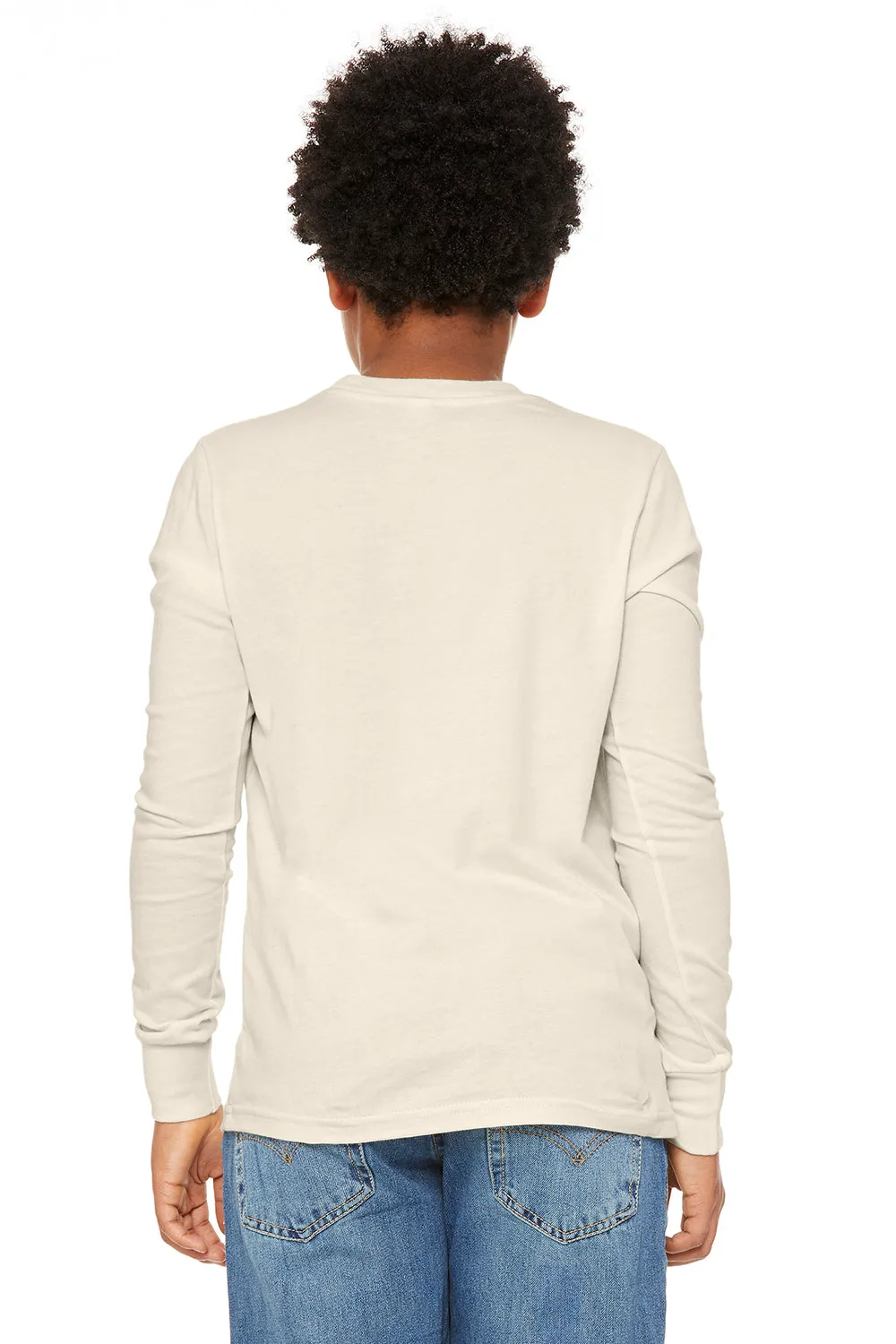 Bella   Canvas Youth Jersey Long Sleeve Crewneck T-Shirt - Natural