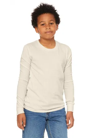 Bella   Canvas Youth Jersey Long Sleeve Crewneck T-Shirt - Natural