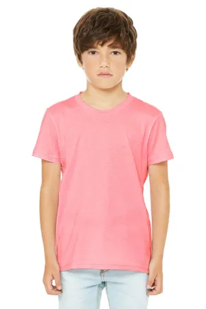 Bella   Canvas Youth Jersey Short Sleeve Crewneck T-Shirt - Neon Pink