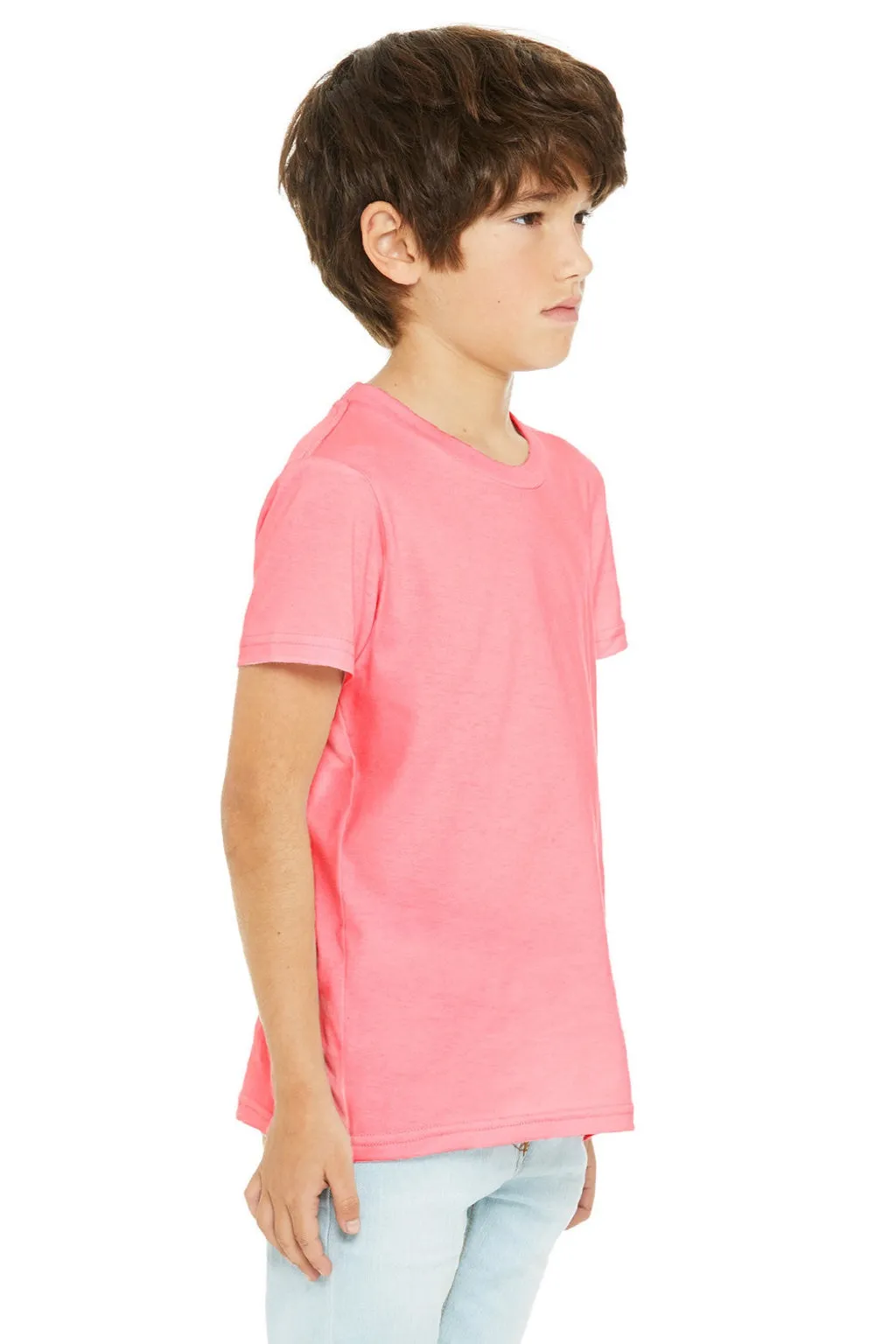 Bella   Canvas Youth Jersey Short Sleeve Crewneck T-Shirt - Neon Pink