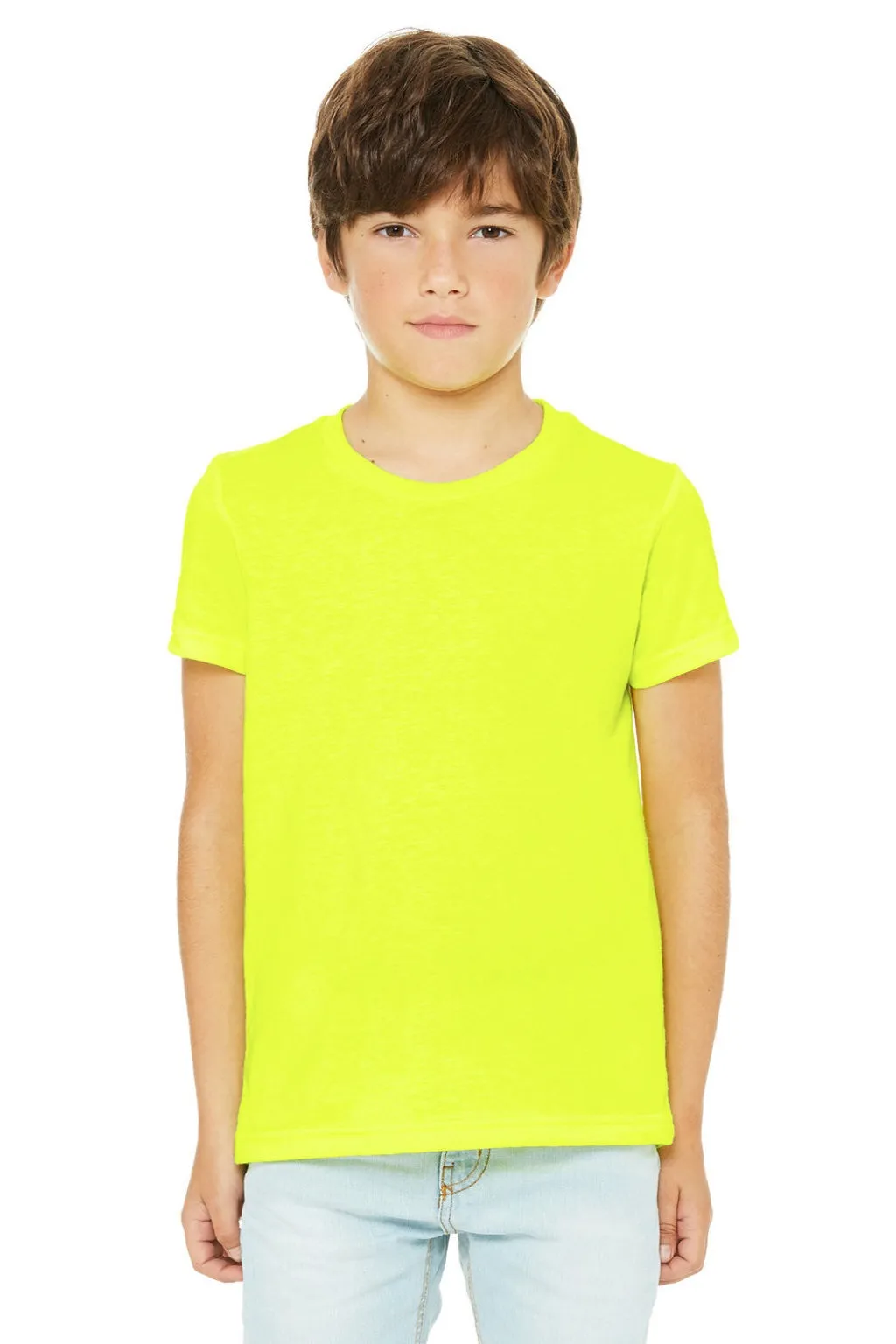 Bella   Canvas Youth Jersey Short Sleeve Crewneck T-Shirt - Neon Yellow