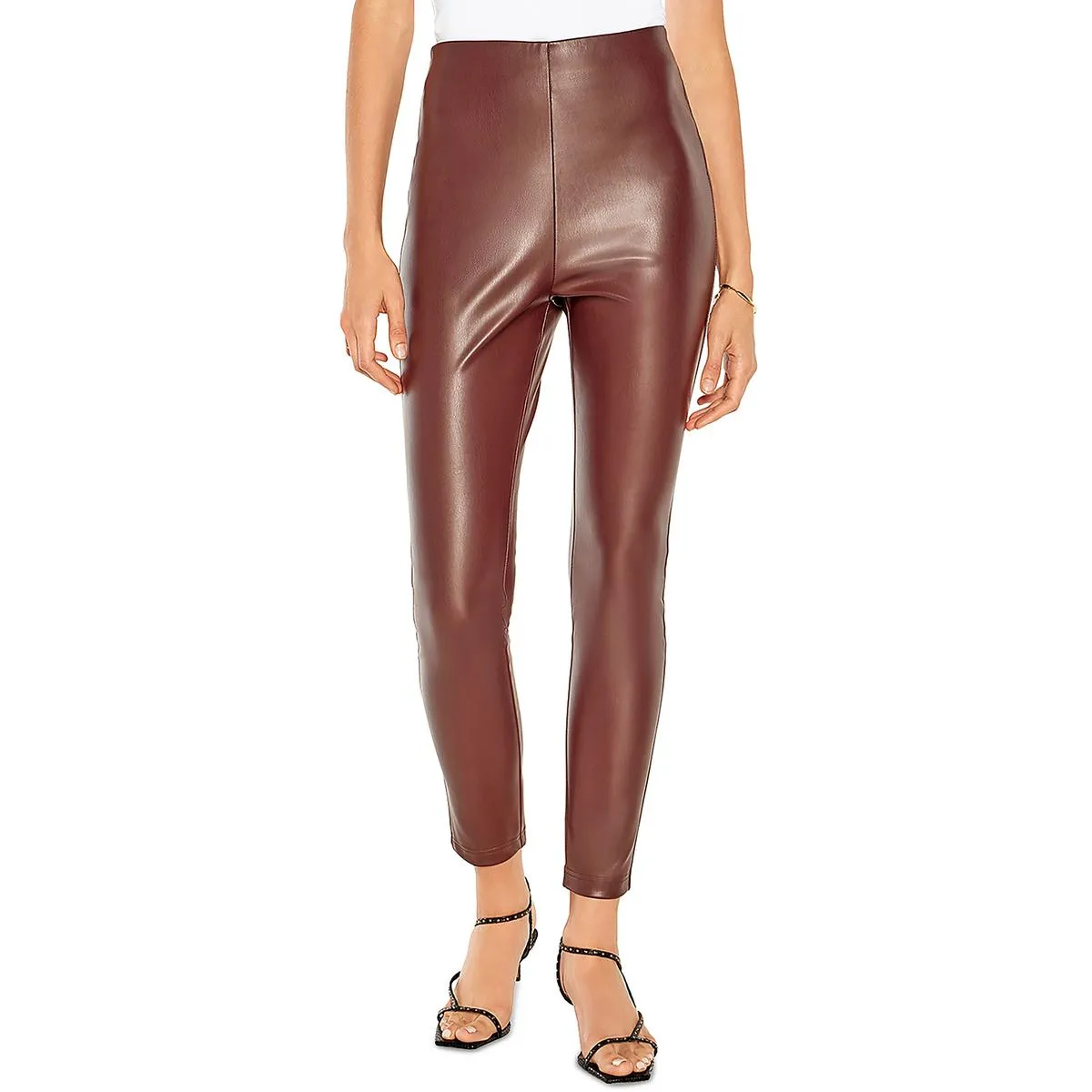 Bianca Womens Faux Leather High Rise Leggings