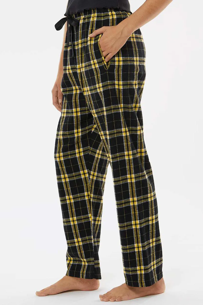 Boxercraft Womens Haley Flannel Pants w/ Pockets - Black/Gold