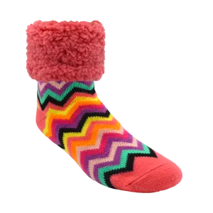 Brite Coral Chevrons - Original Size Pudus