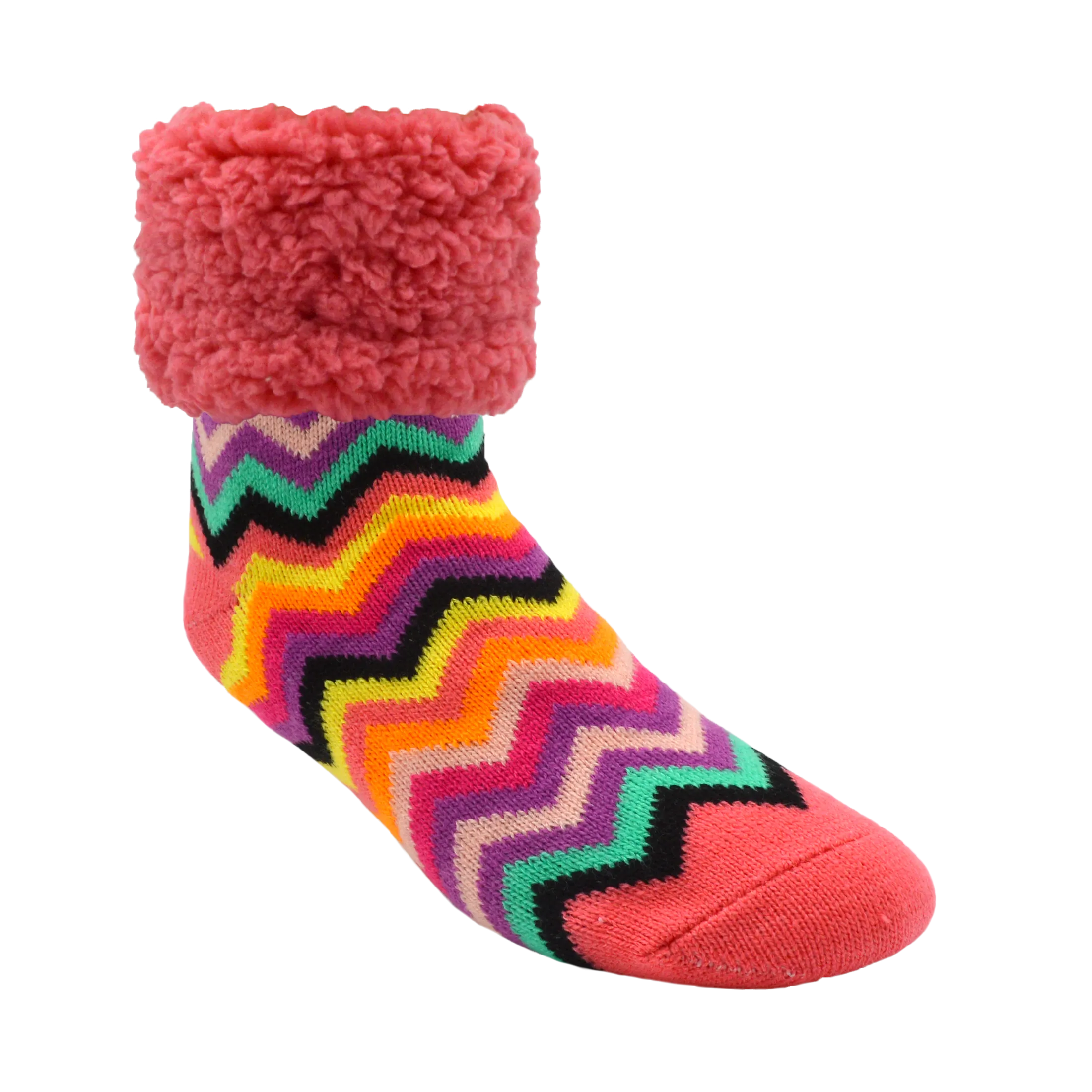 Brite Coral Chevrons - Original Size Pudus