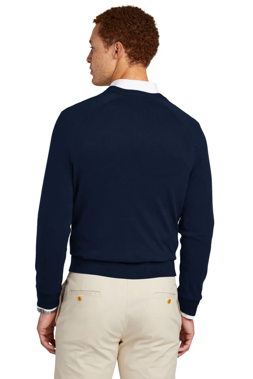 Brooks Brothers Mens Long Sleeve V-Neck Sweater - Navy Blue