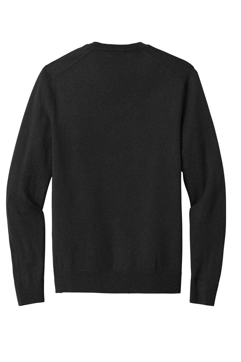 Brooks Brothers Mens Merino Long Sleeve V-Neck Sweater - Deep Black