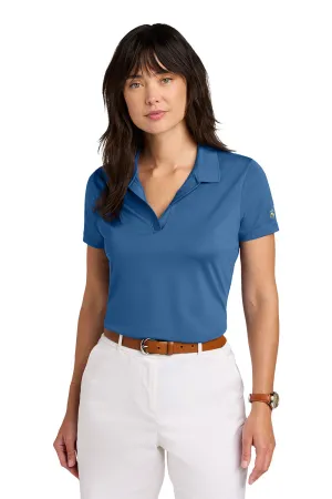 Brooks Brothers Womens Moisture Wicking Pique Mesh Short Sleeve Polo Shirt - Charter Blue