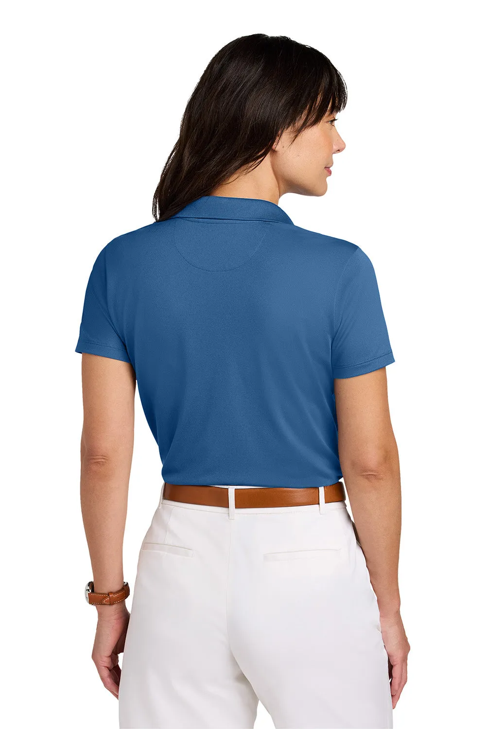 Brooks Brothers Womens Moisture Wicking Pique Mesh Short Sleeve Polo Shirt - Charter Blue
