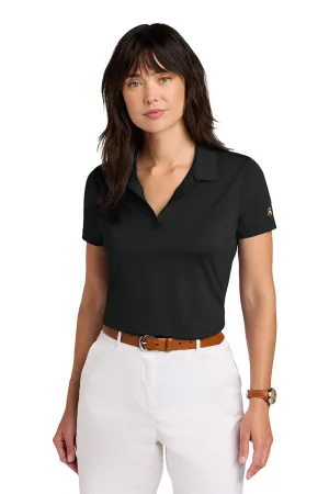 Brooks Brothers Womens Moisture Wicking Pique Mesh Short Sleeve Polo Shirt - Deep Black