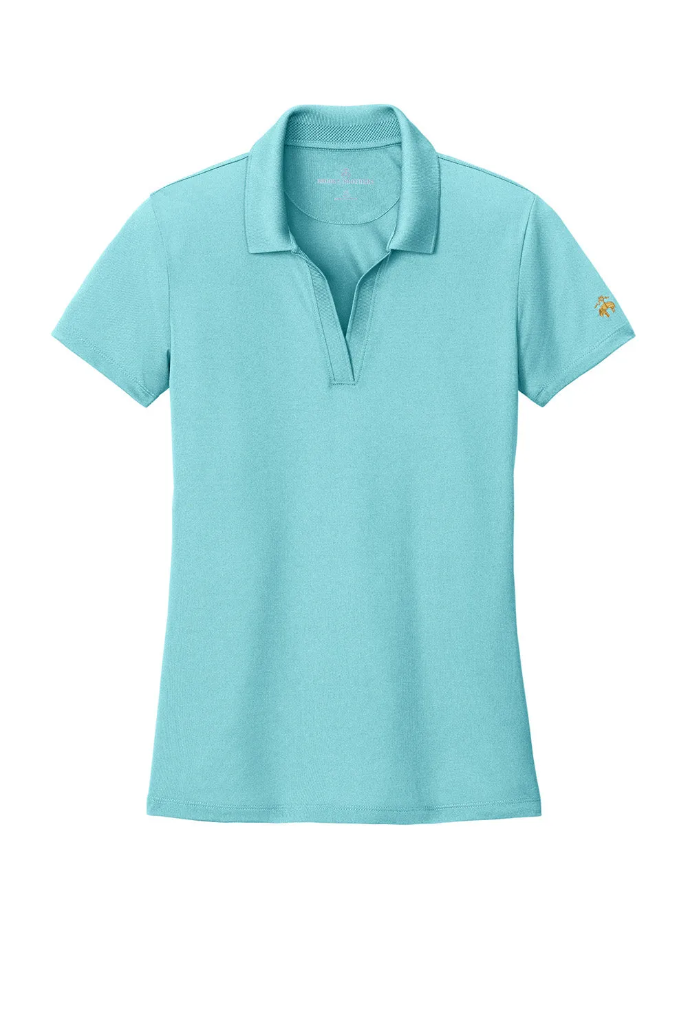 Brooks Brothers Womens Moisture Wicking Pique Mesh Short Sleeve Polo Shirt - Soft Mint Blue