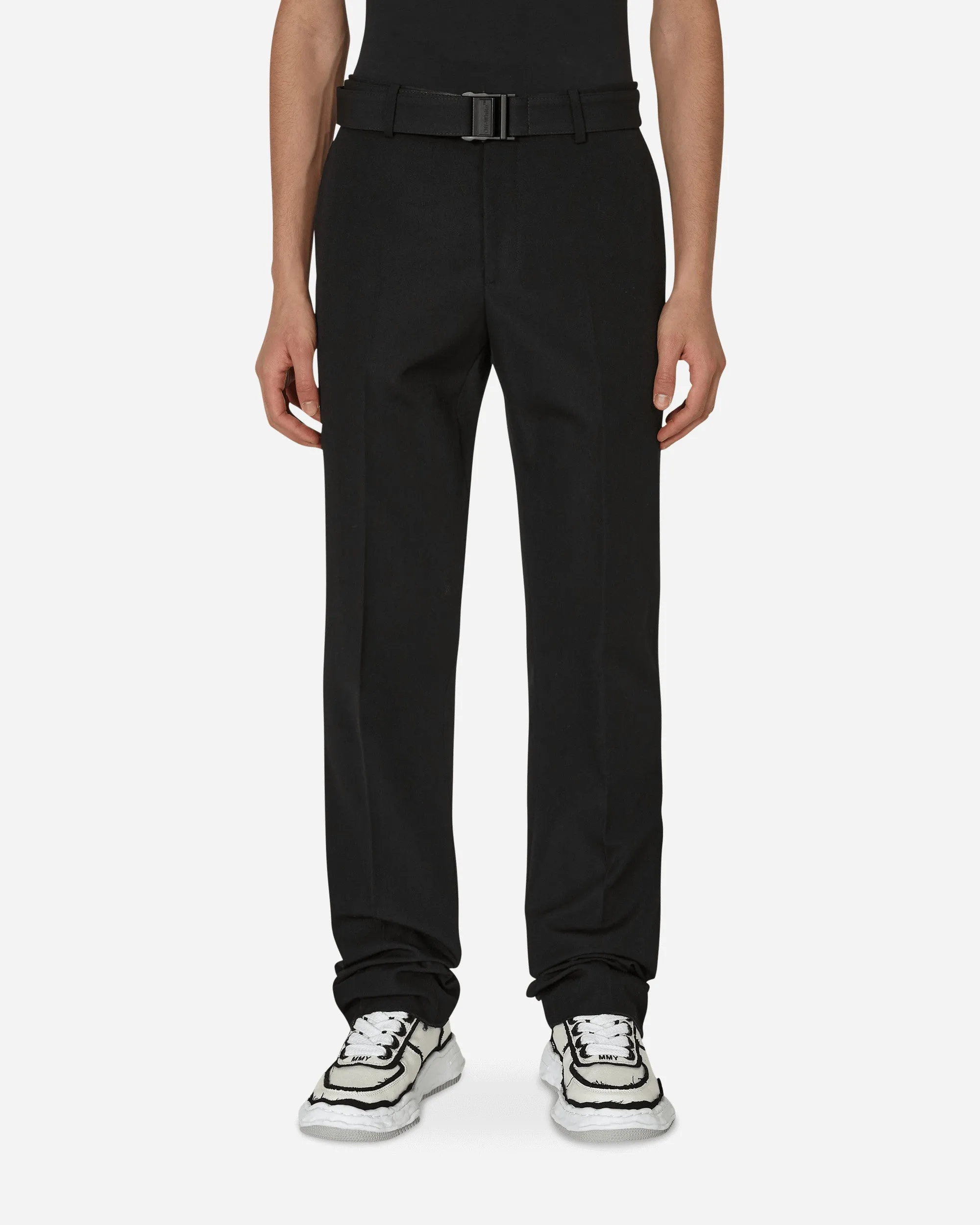 Buckle Dry Wool Slim Pants Black